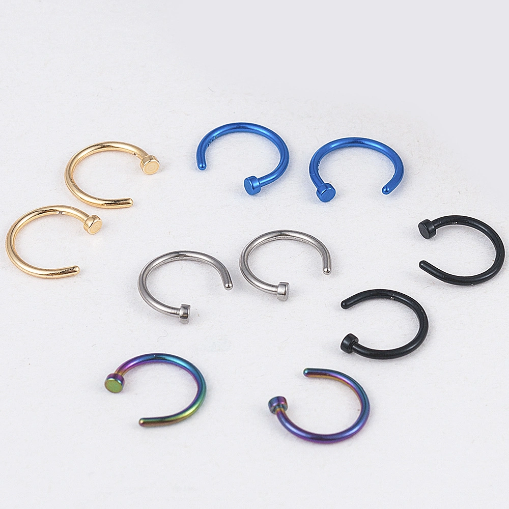 C-Shaped Nose Ring Titanium Alloy Jewelry Piercing