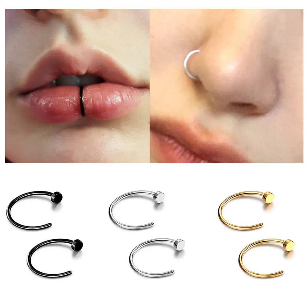 C-Shaped Nose Ring Titanium Alloy Jewelry Piercing