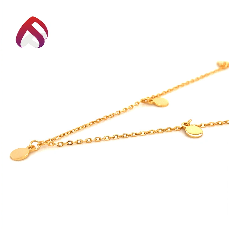 Women Simple Link Chain Silver Choker Necklace 18K Gold Plated Jewelry Charm Necklaces (NL87548)