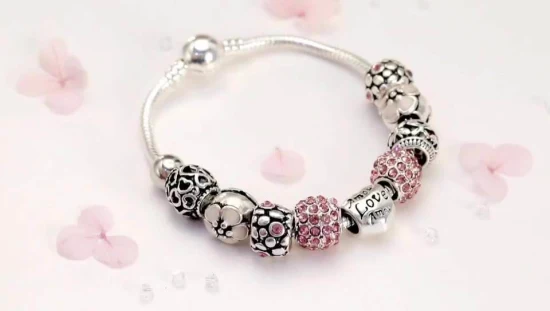 Bling-Armband mit kubischen Zirkonia-Perlen und Blumen für Frauen und Mädchen